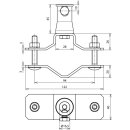 Rohrschelle NIRO mit Buchse ZG klein D 40-60mm (1 1/4-2) Zoll