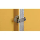 Wandleitungshalter DEHNhold NIRO mit Überleger FL 30 x 3,5 mm, Sockel und VA Schraube Beispiel