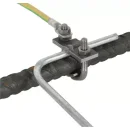 Armierungsklemme U- Form St/blank für Bewehrungseisen mit Erdungsband / Runddraht Beispiel