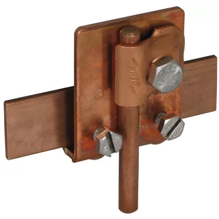 Blechfalz- Klemme Kupfer. U Form mit Klemmbock.