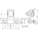 Anschlußklemme groß NIRO mit Klemmbock gerade