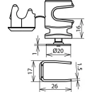 Dachleitungshalter PLATTENsnap Niro 4-6 Grau
