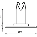 Dachleitungshalter DEHNgrip H 32mm NIRO Klebepad