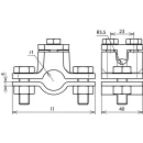 Erdungsrohrschelle Stahl verzinkt mit Klemmbock D 60mm...
